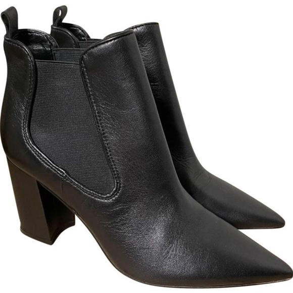 Marc Fisher Taci Pointy Toe Ankle Bootie Black Leather Size 8 - Picture 3 of 9